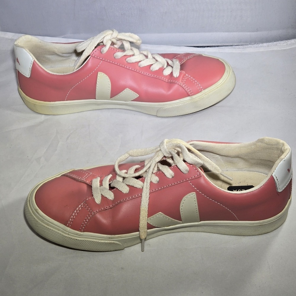 Veja Esplar Low Sneakers Womens 7 US Pink Shoe Cream Laces *READ - Picture 3 of 7